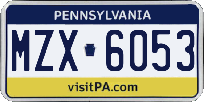 PA license plate MZX6053