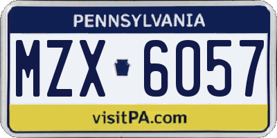 PA license plate MZX6057