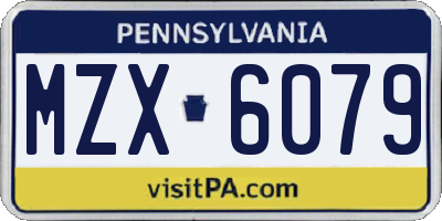 PA license plate MZX6079