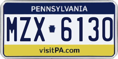 PA license plate MZX6130