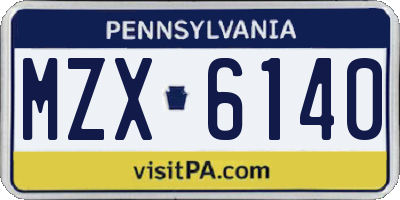 PA license plate MZX6140