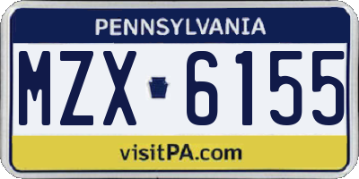 PA license plate MZX6155