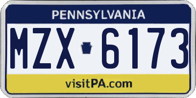 PA license plate MZX6173