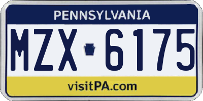 PA license plate MZX6175