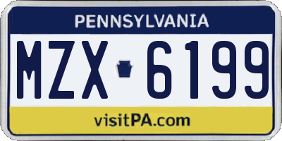 PA license plate MZX6199