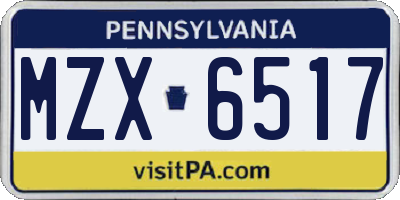 PA license plate MZX6517