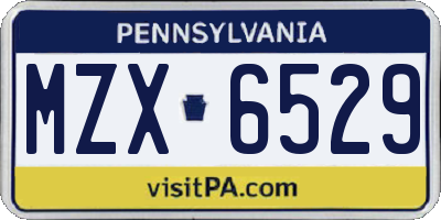 PA license plate MZX6529