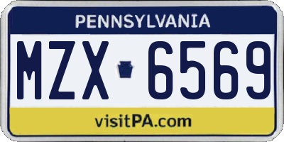 PA license plate MZX6569