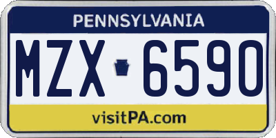 PA license plate MZX6590