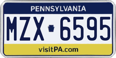 PA license plate MZX6595