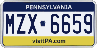 PA license plate MZX6659