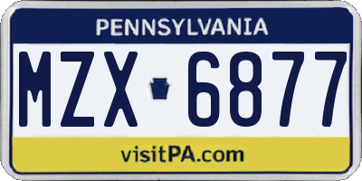 PA license plate MZX6877