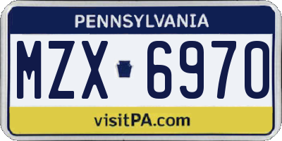 PA license plate MZX6970