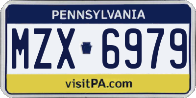 PA license plate MZX6979
