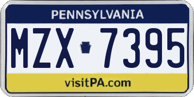 PA license plate MZX7395