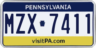 PA license plate MZX7411