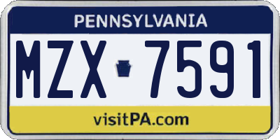 PA license plate MZX7591