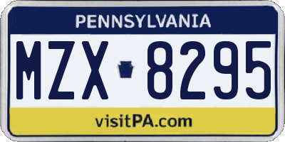 PA license plate MZX8295