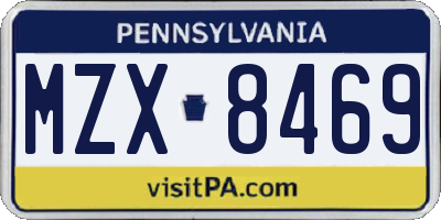 PA license plate MZX8469