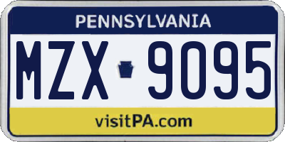 PA license plate MZX9095
