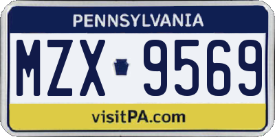 PA license plate MZX9569