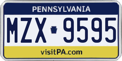 PA license plate MZX9595