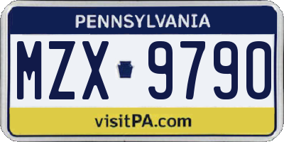 PA license plate MZX9790