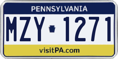 PA license plate MZY1271