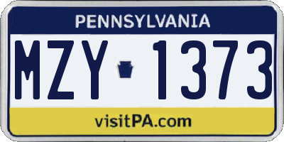 PA license plate MZY1373