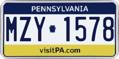 PA license plate MZY1578