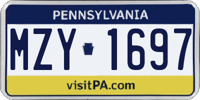 PA license plate MZY1697