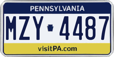 PA license plate MZY4487