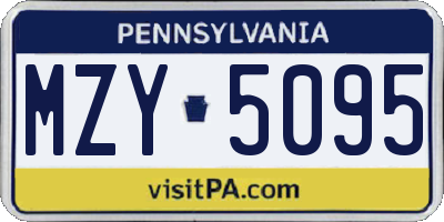 PA license plate MZY5095