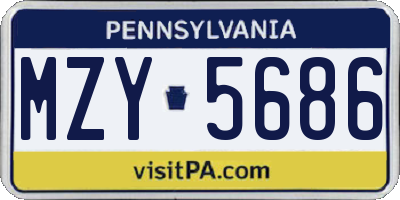 PA license plate MZY5686