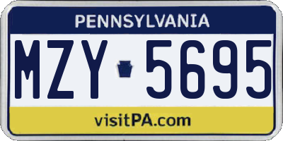 PA license plate MZY5695