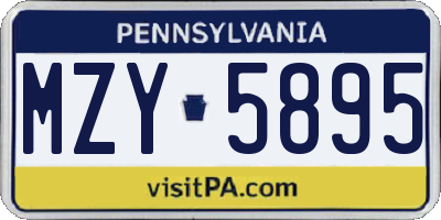 PA license plate MZY5895