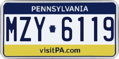 PA license plate MZY6119