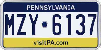 PA license plate MZY6137