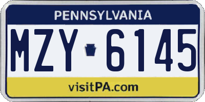 PA license plate MZY6145
