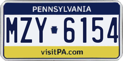 PA license plate MZY6154