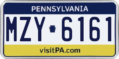 PA license plate MZY6161