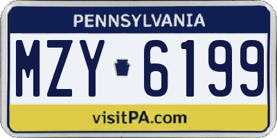 PA license plate MZY6199