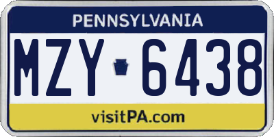 PA license plate MZY6438