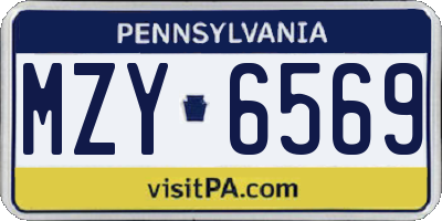 PA license plate MZY6569