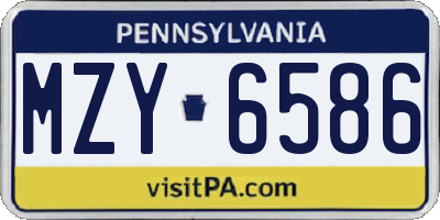PA license plate MZY6586