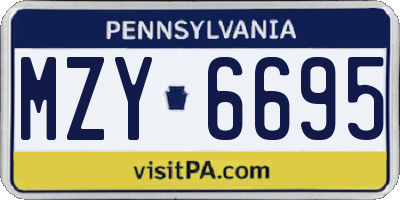 PA license plate MZY6695