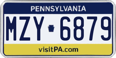 PA license plate MZY6879