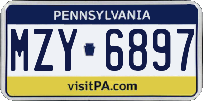 PA license plate MZY6897
