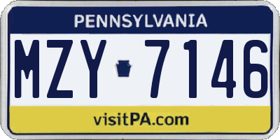 PA license plate MZY7146