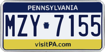 PA license plate MZY7155
